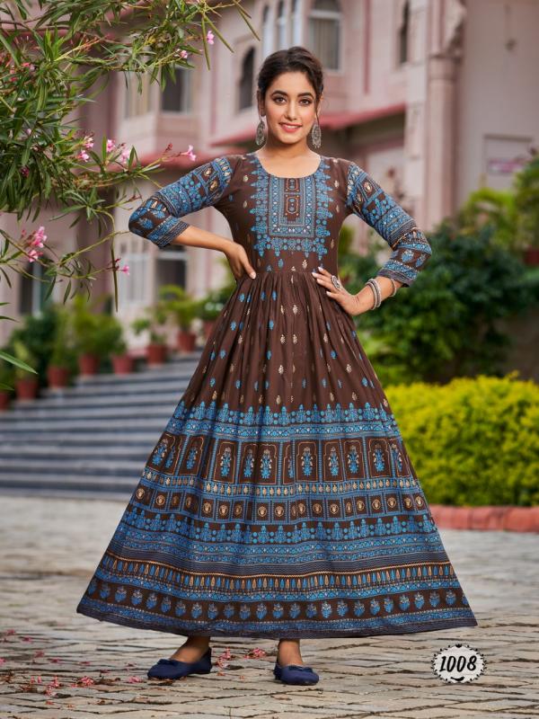 Banwery Flora Festive Wear Long rayon Anarkali Kurti Collection